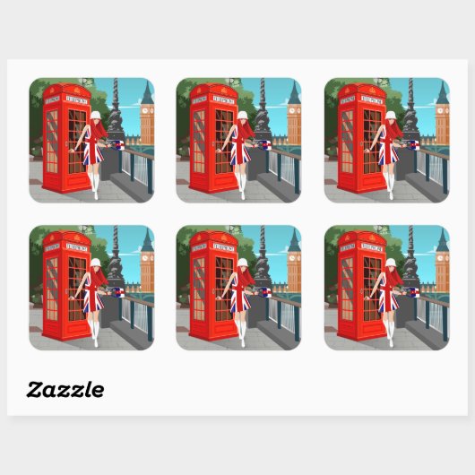 London Calling Vierkante Sticker (Vel)