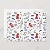 London City Doodles Pattern Briefkaart (Voorkant / Achterkant)