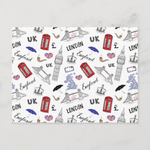 London City Doodles Pattern Briefkaart