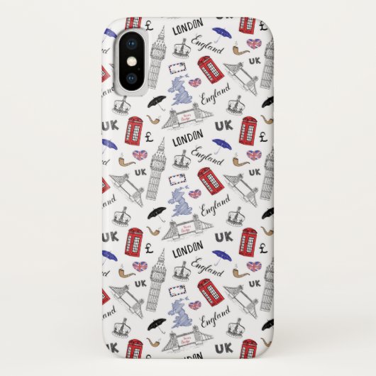 London City Doodles Pattern Case-Mate iPhone Case (Achterkant)