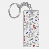 London City Doodles Pattern Sleutelhanger (Voorkant Links)