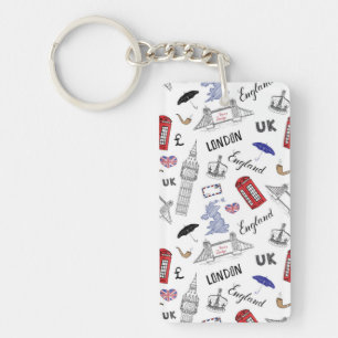 London City Doodles Pattern Sleutelhanger
