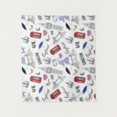 London City Doodles Pattern Wandkleed (Voorkant)