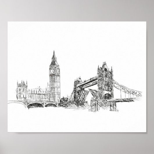 London city illustration poster (Devant)