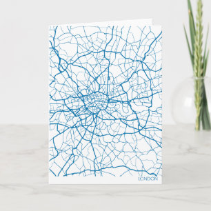 London City Map Blue Kaart