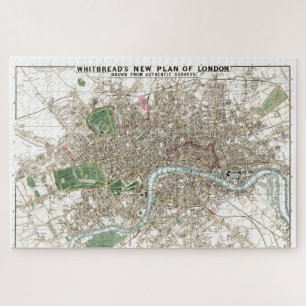  London City Plan Old Antiek Drawing Legpuzzel