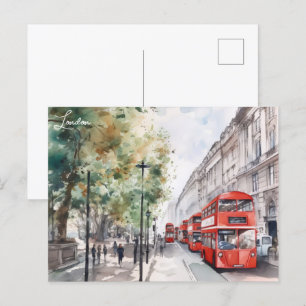 London City Red bus Angleterre Travel Carte postal