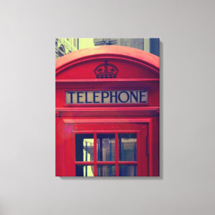  London City Red Public Telefoon Booth Canvas Afdruk