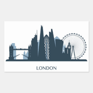 London City Skyline Rechthoekige Sticker
