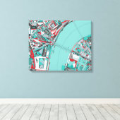 London City Structure Map Canvas Afdruk (Insitu (Houten vloer))