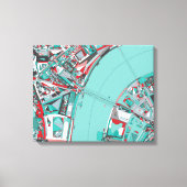 London City Structure Map Canvas Afdruk (Voorkant)