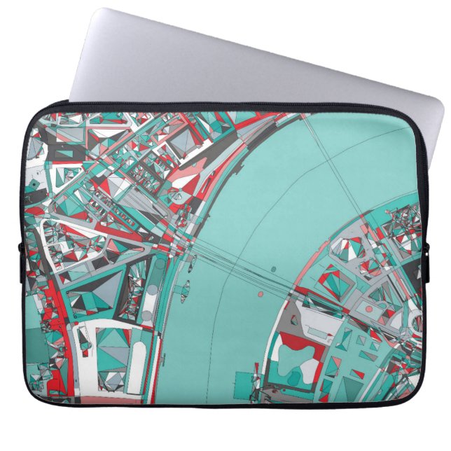 London City Structure Map Laptop Sleeve (Voorkant)