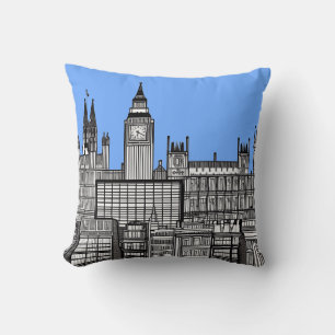 London Cityscape Black en White Kussen
