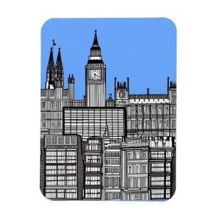 London Cityscape Black en White Magneet