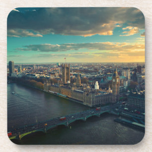 London Cityscape met Sunset Drankjes Onderzetter