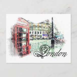 London Colored Sketch Briefkaart
