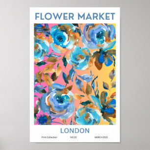 London Colorful Flower Market Poster