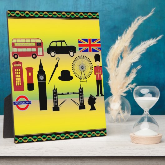 London Custom Plaque - 8x10 met Easel Fotoplaat (Zijkant)