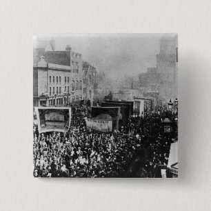 London Dock Strike, 1889 Vierkante Button 5,1 Cm