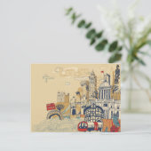 London Doodle Scene Briefkaart (Staand voorkant)