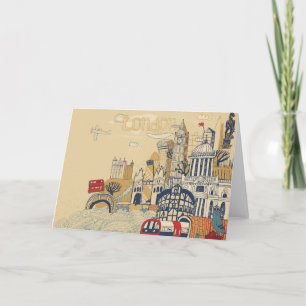 London Doodle Scene Kaart