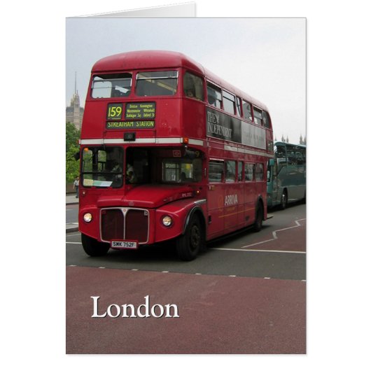 London Double-decker Bus Note Kaart (Voorkant)