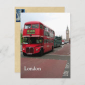 London Double-decker Bus Personalized Briefkaart (Voorkant / Achterkant)