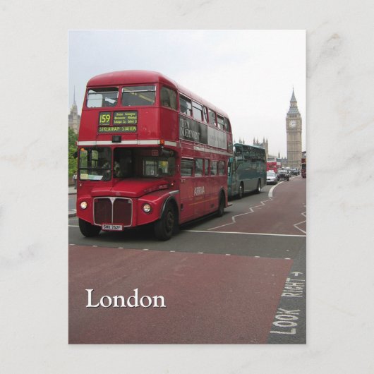London Double-decker Bus Personalized Briefkaart (Voorkant)