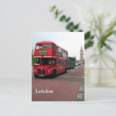 London Double-decker Bus Personalized Briefkaart (Staand voorkant)