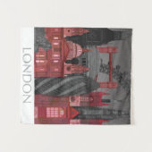 London Elevings by Night - Red Wandkleed (Voorkant (horizontaal))