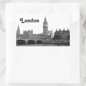 London Engeland Skyline Etched Rechthoekige Sticker (Tas)