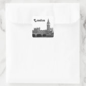 London Engeland Skyline Etched Vierkante Sticker (Tas)
