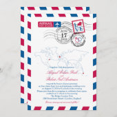 London England Airmail | Bruiloft Kaart (Voorkant / Achterkant)