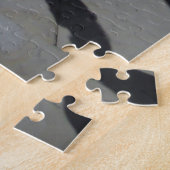 London England Big Ben Black White Red Bus Legpuzzel (Zijkant)