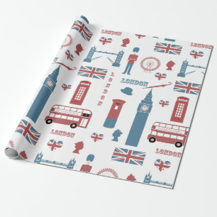 London England Big Ben English Flag Queen's Guard Cadeaupapier