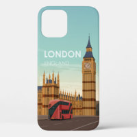 London England Big Ben Vintage Travel Hoesje-Mate 