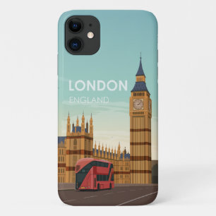 London England Big Ben Vintage Travel Hoesje-Mate  iPhone 11 Hoesje