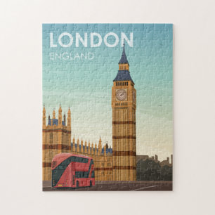London England Big Ben Vintage Travel Legpuzzel