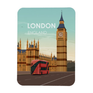 London England Big Ben Vintage Travel Magneet
