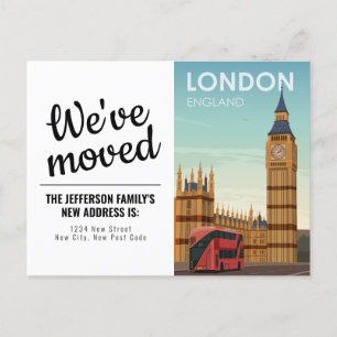 London England Big Ben We hebben ons verplaatst Briefkaart