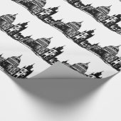 London England Black Pattern Retro Cadeaupapier (Hoek)