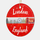 London England British Landmarks Kerstmis Keramisch Ornament (Links)