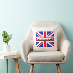 London England City Skyline Union Jack Flag Pillow Kussen