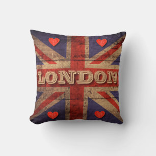 London England Flag Union Jack UK Rustic Kussen