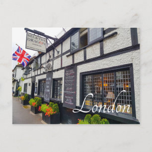 London England Great Britain Pub Architecture Briefkaart
