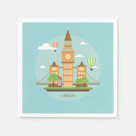 London England Landmarks Cocktail Paper Napkins Servet