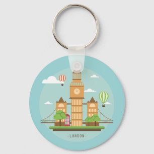London England Landmarks Stickers Sleutelhanger