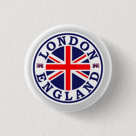 LONDON ENGLAND PIN BADGE UNION JACK RONDE BUTTON 3,2 CM (Voorkant)