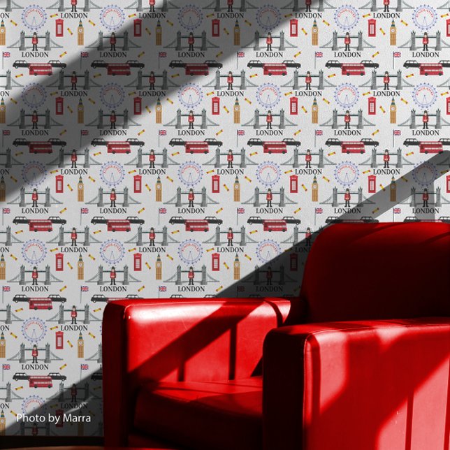 London England Queens Guard English Pattern Behang (London England Queens Guard English Pattern Wallpaper)