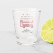 London England Red Bus Bachelor Party Favor Shot Glas (Achterkant)